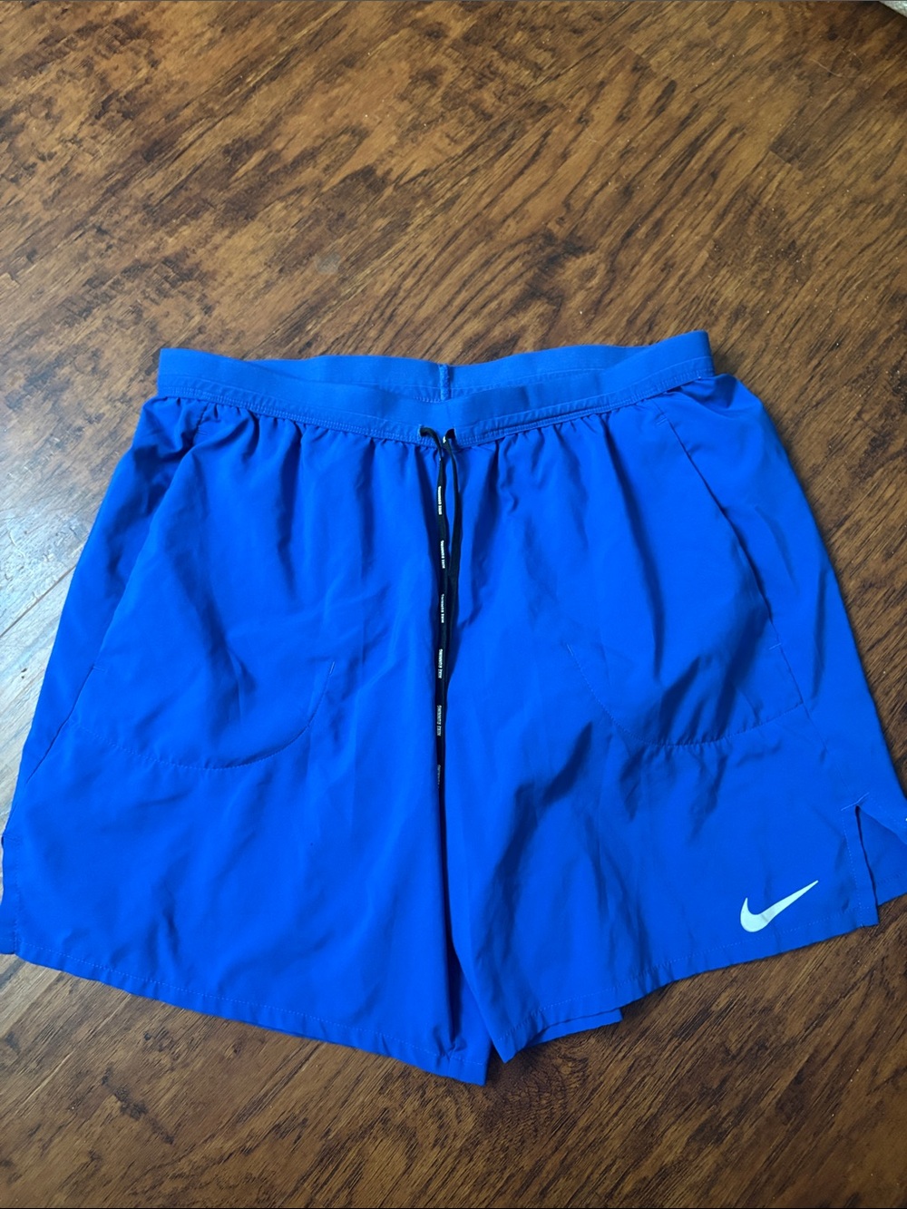 Nike Men's Royal Blue Athletic Shorts with White Swoosh